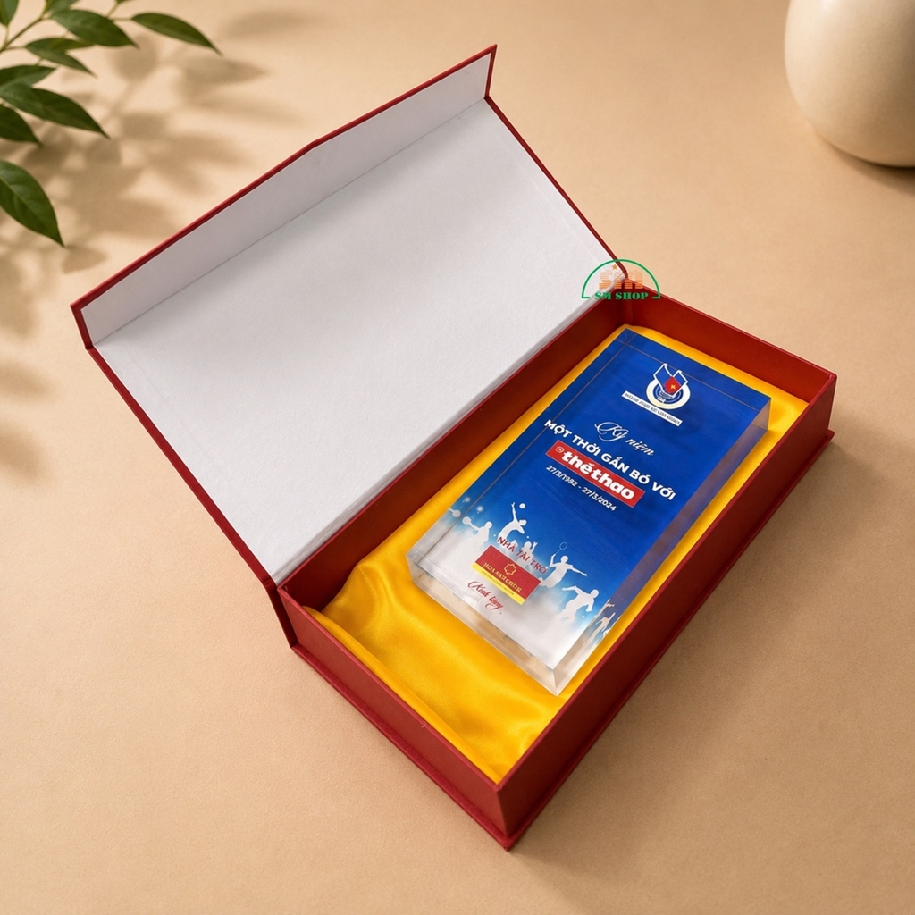 Hộp đỏ nam châm 29.5x14x5.5cm GL10, Hộp quà tặng, Hộp kỷ niệm chương