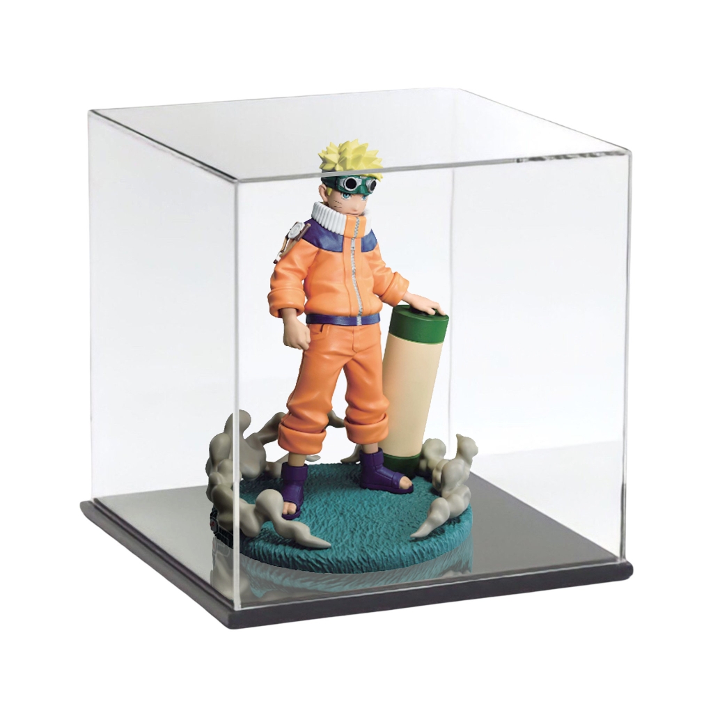 Hộp mica Enter BOX102 15x15x15cm mica dày 2mm, đế đen 5mmx2 vuông, Hộp trưng bày mô hình, Hộp mica trong chống bụi