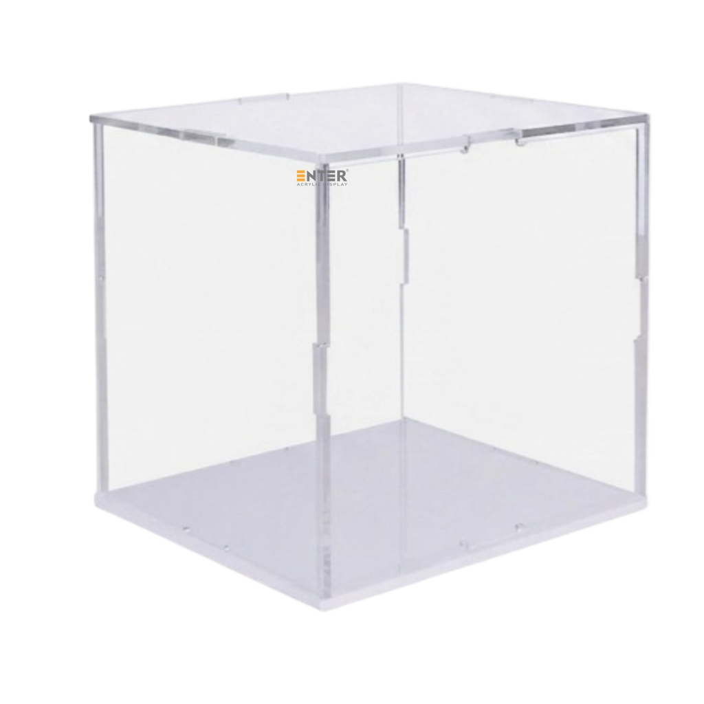 Hộp mica Enter BOX303 120x120x120mm dày 2mm đế 3mm, lắp ráp, Hộp trưng bày mô hình, Hộp mica trong chống bụi