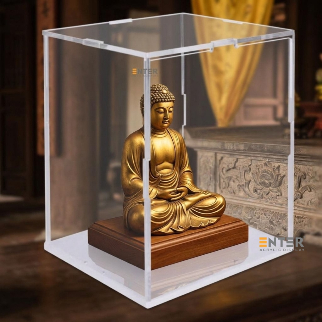 Hộp mica Enter BOX307 300x200x300mm dày 3mm đế 3mm, lắp ráp, Hộp trưng bày mô hình, Hộp mica trong chống bụi