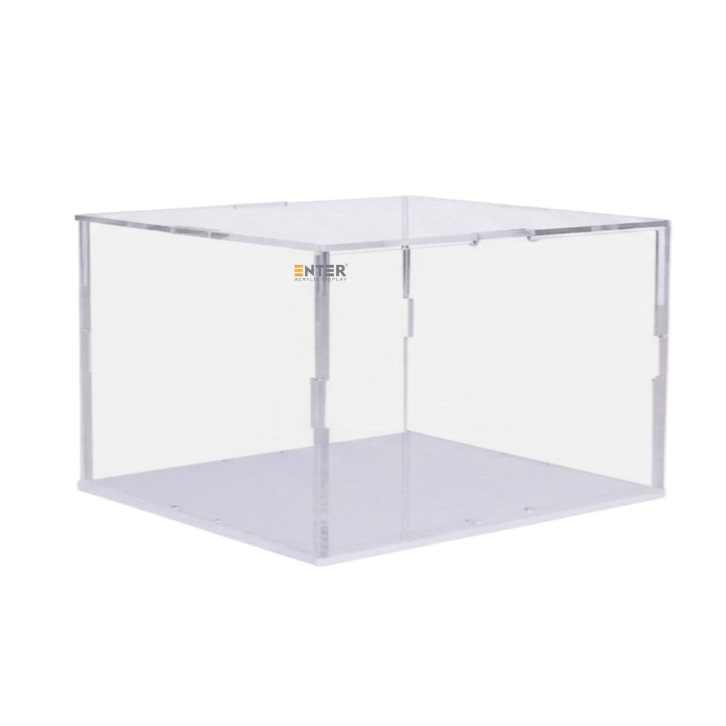 Hộp mica Enter BOX308 400x300x300mm dày 3mm đế 3mm, lắp ráp, Hộp trưng bày mô hình, Hộp mica trong chống bụi
