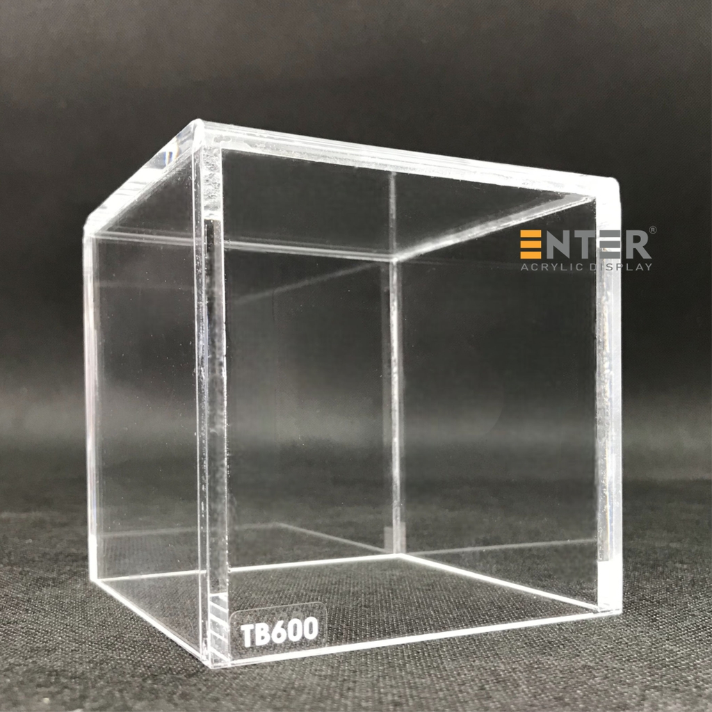 Hộp mica không nắp Enter TB600 100x100x100mm mica dày 5mm, Khay chia ngăn kéo hộc tủ, Khay nhựa đựng đồ dùng, Hộp chống bụi