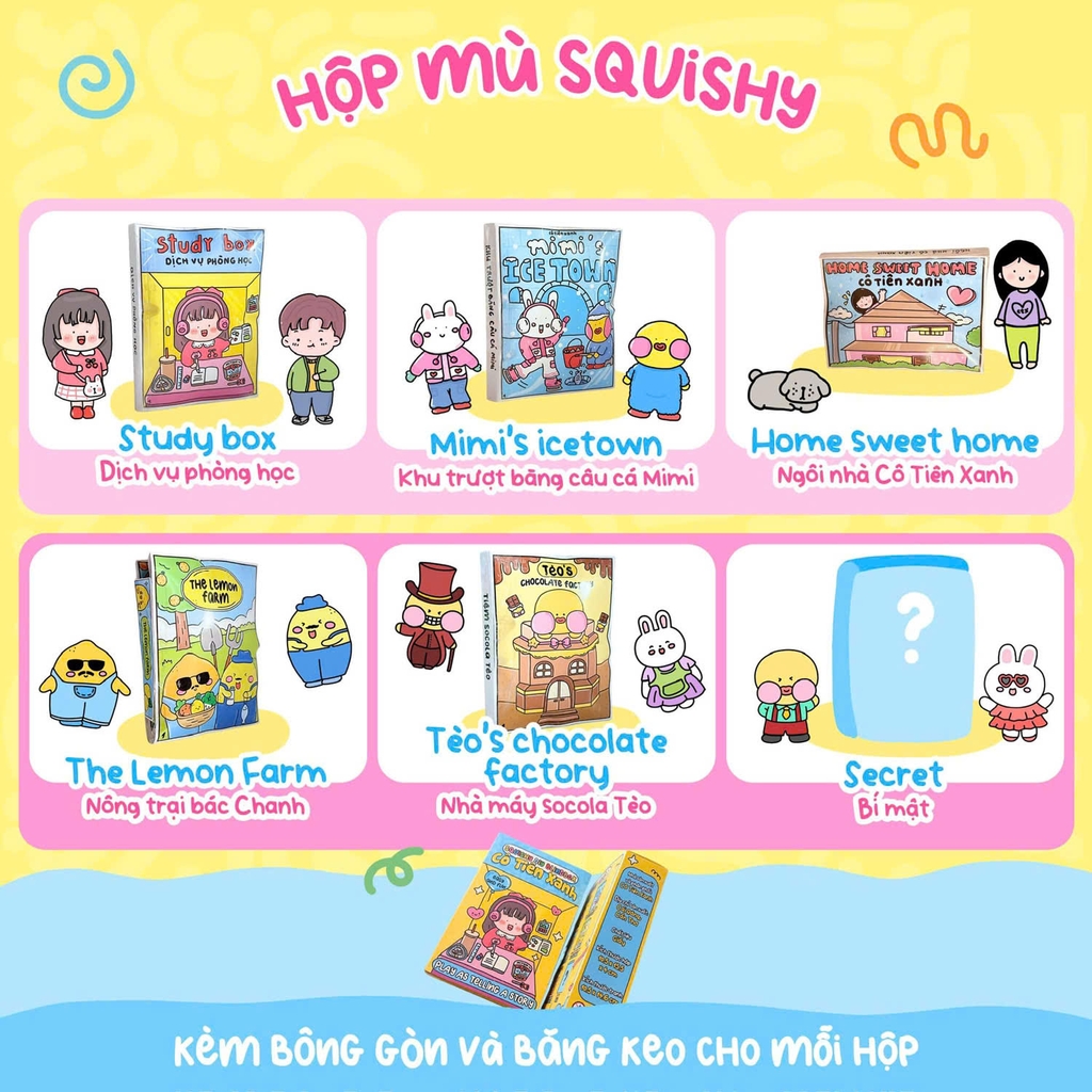 Hộp mù squishy cô tiên xanh