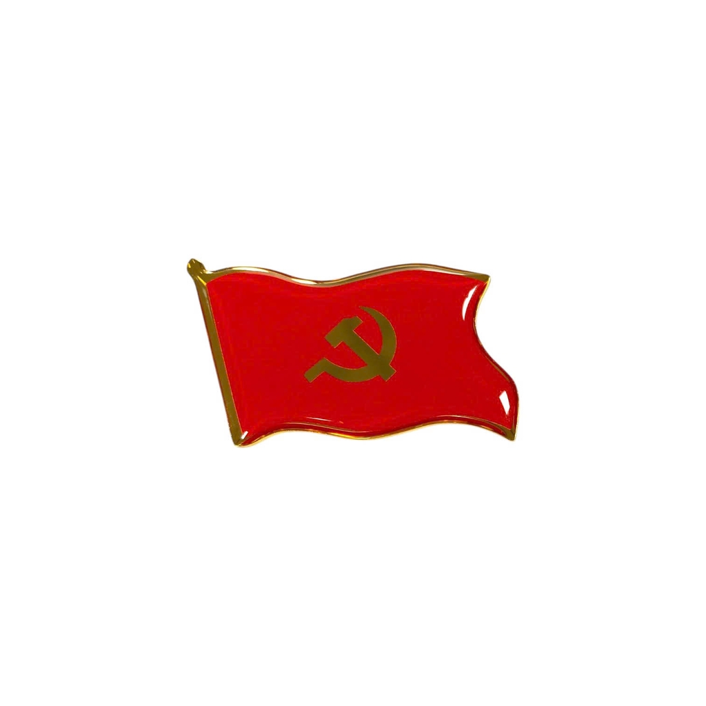 Huy hiệu cài áo inox BT59 / BT60 hàn kim 004S mạ vàng, Huy hiệu lá cờ, Huy hiệu đại biểu, Huy hiệu đại hội, Cài áo cờ Đảng