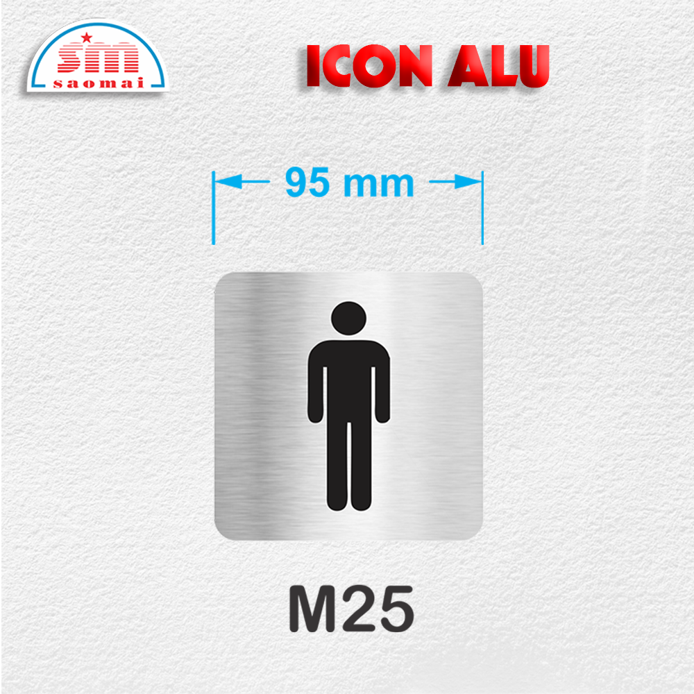 Icon Alu 95x95mm bạc xước