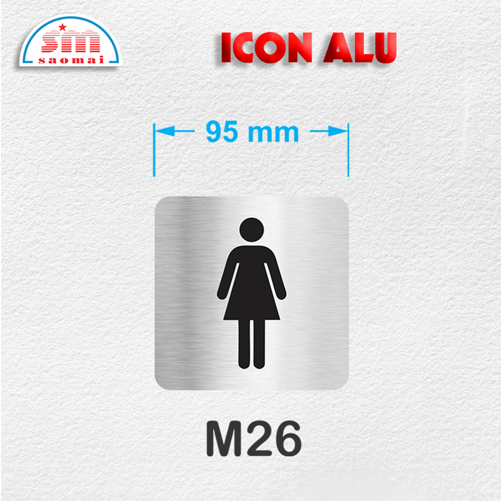 Icon Alu 95x95mm bạc xước