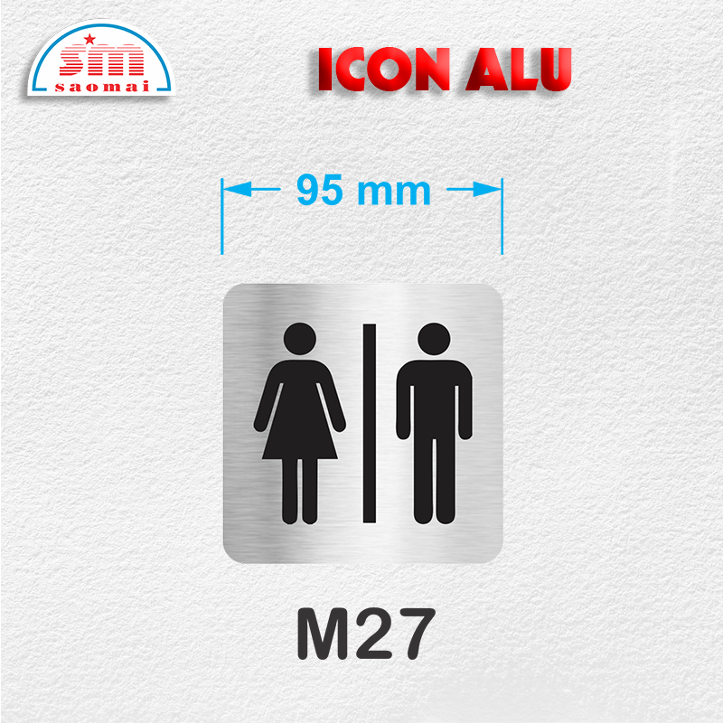Icon Alu 95x95mm bạc xước
