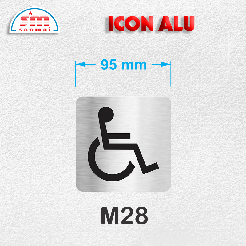 Icon Alu 95x95mm bạc xước