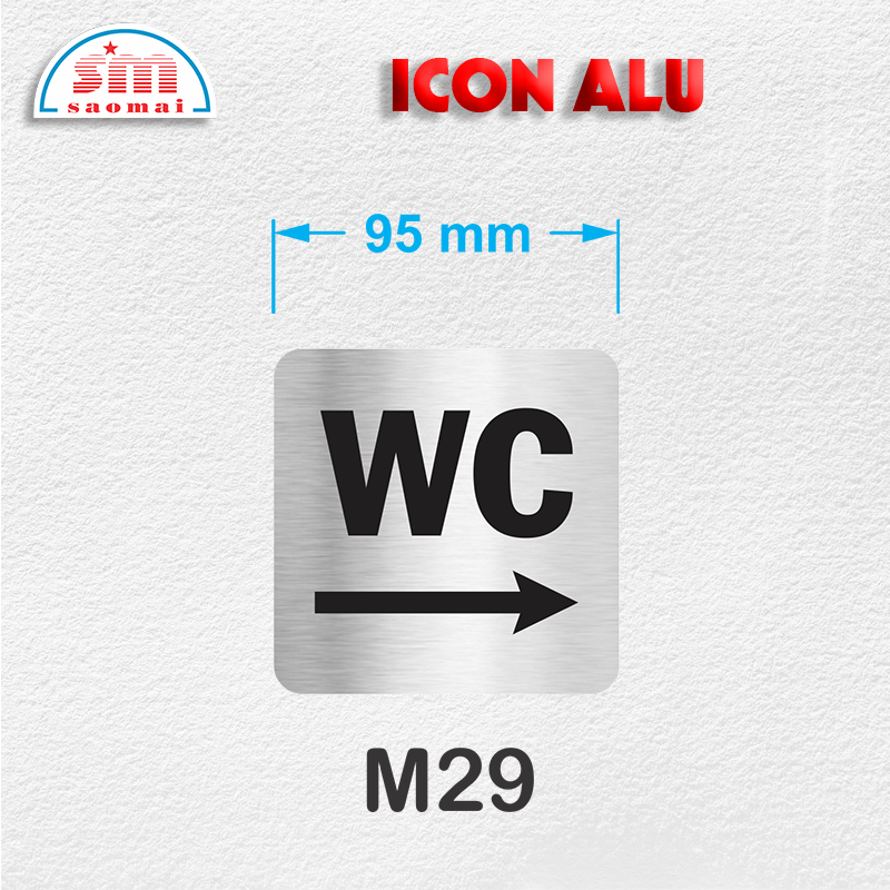 Icon Alu 95x95mm bạc xước