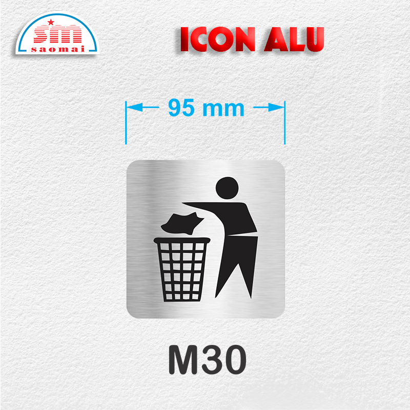 Icon Alu 95x95mm bạc xước