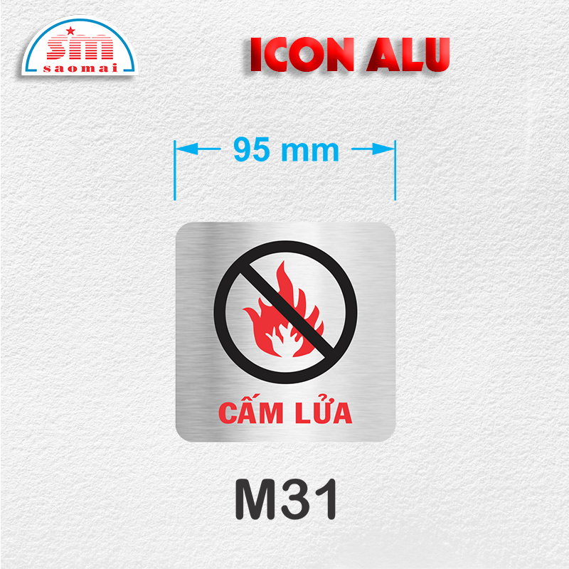 Icon Alu 95x95mm bạc xước