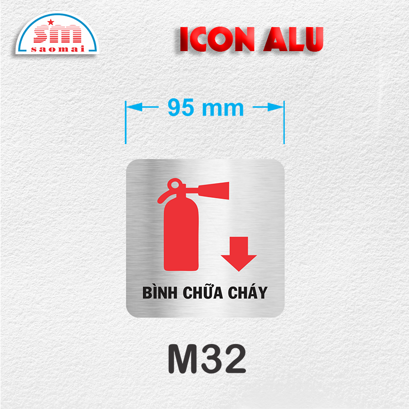 Icon Alu 95x95mm bạc xước