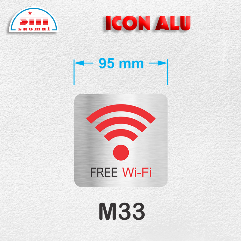 Icon Alu 95x95mm bạc xước