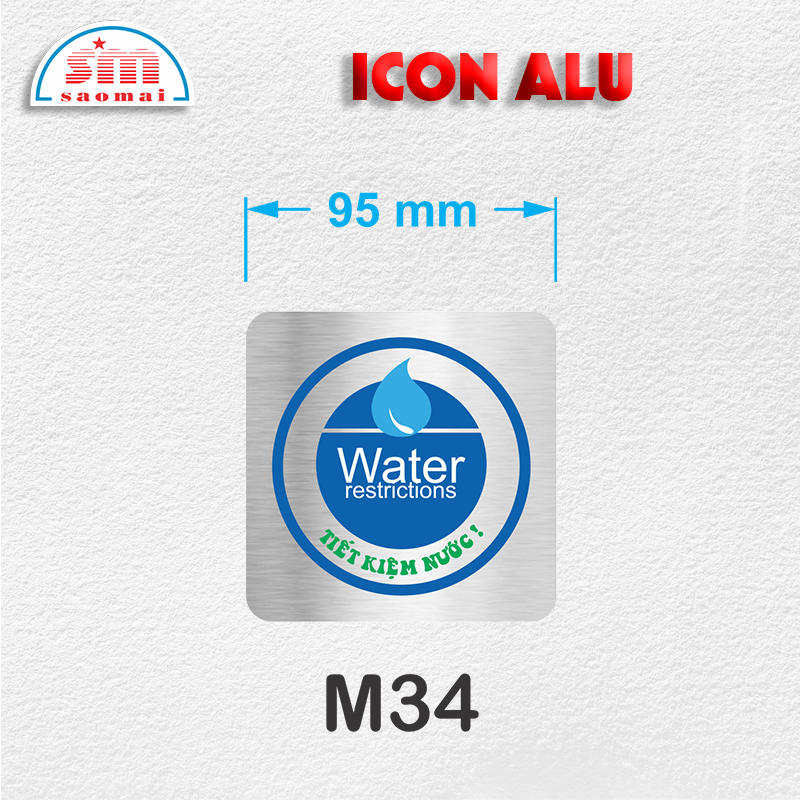 Icon Alu 95x95mm bạc xước