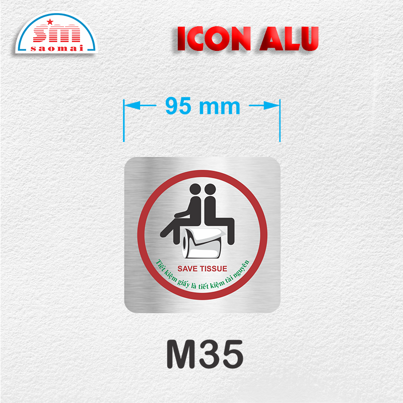 Icon Alu 95x95mm bạc xước