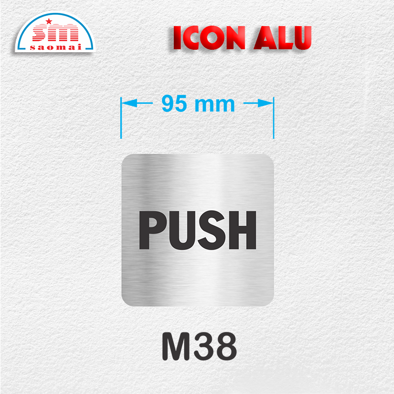 Icon Alu 95x95mm bạc xước