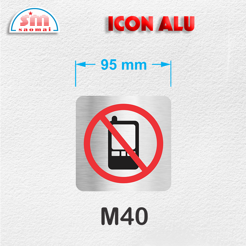 Icon Alu 95x95mm bạc xước