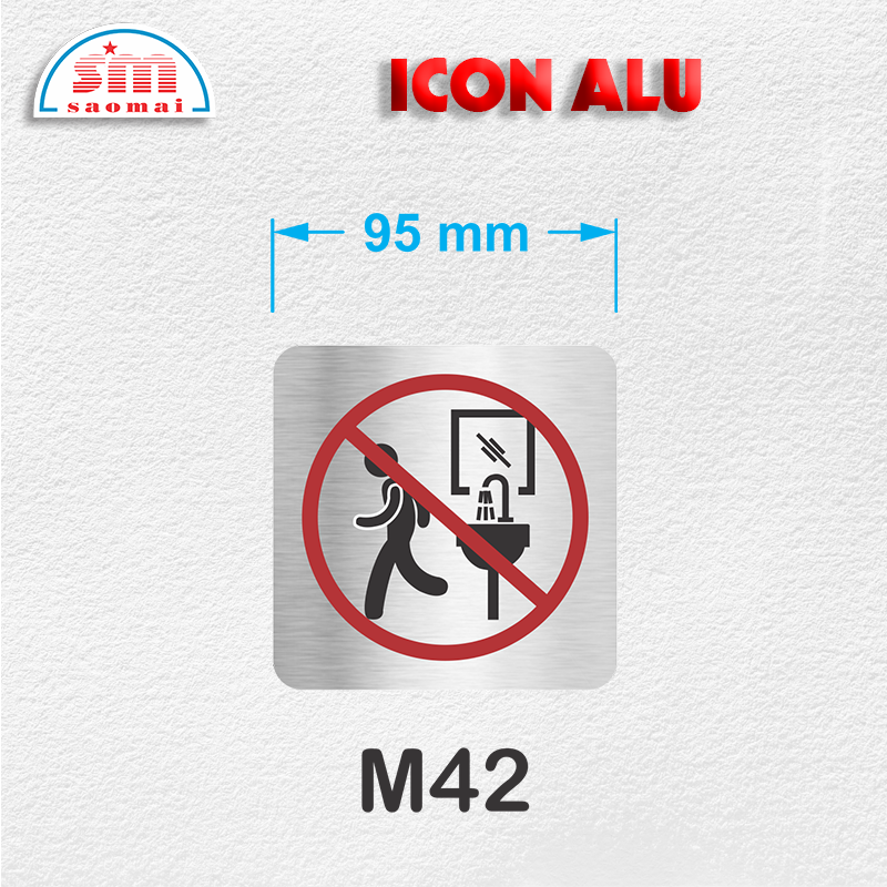 Icon Alu 95x95mm bạc xước