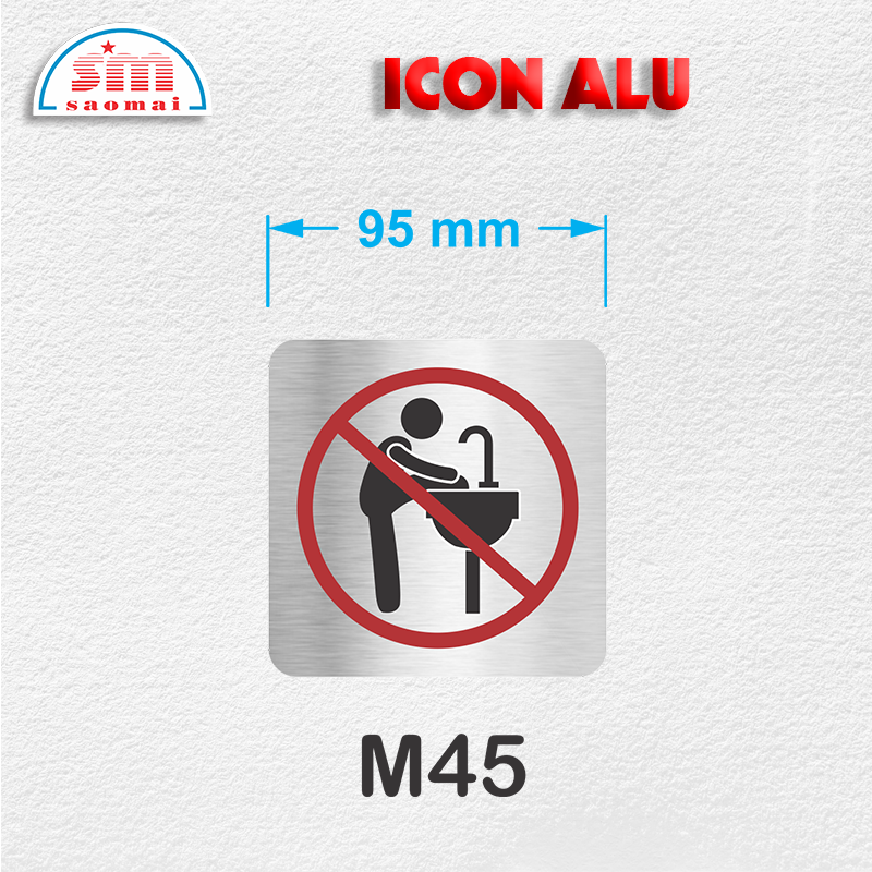 Icon Alu 95x95mm bạc xước