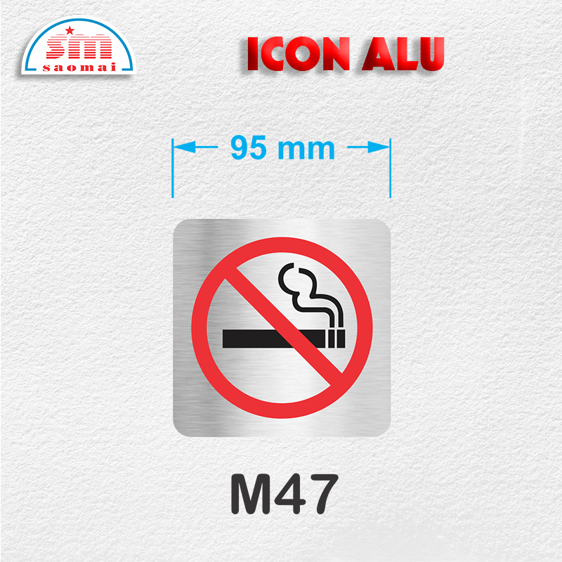 Icon Alu 95x95mm bạc xước