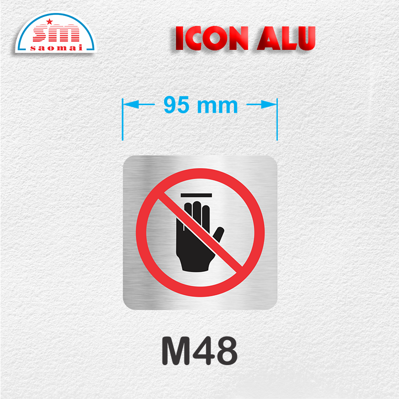Icon Alu 95x95mm bạc xước
