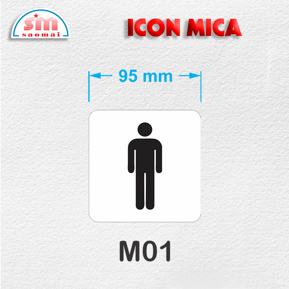 Icon mica 95x95mm trắng