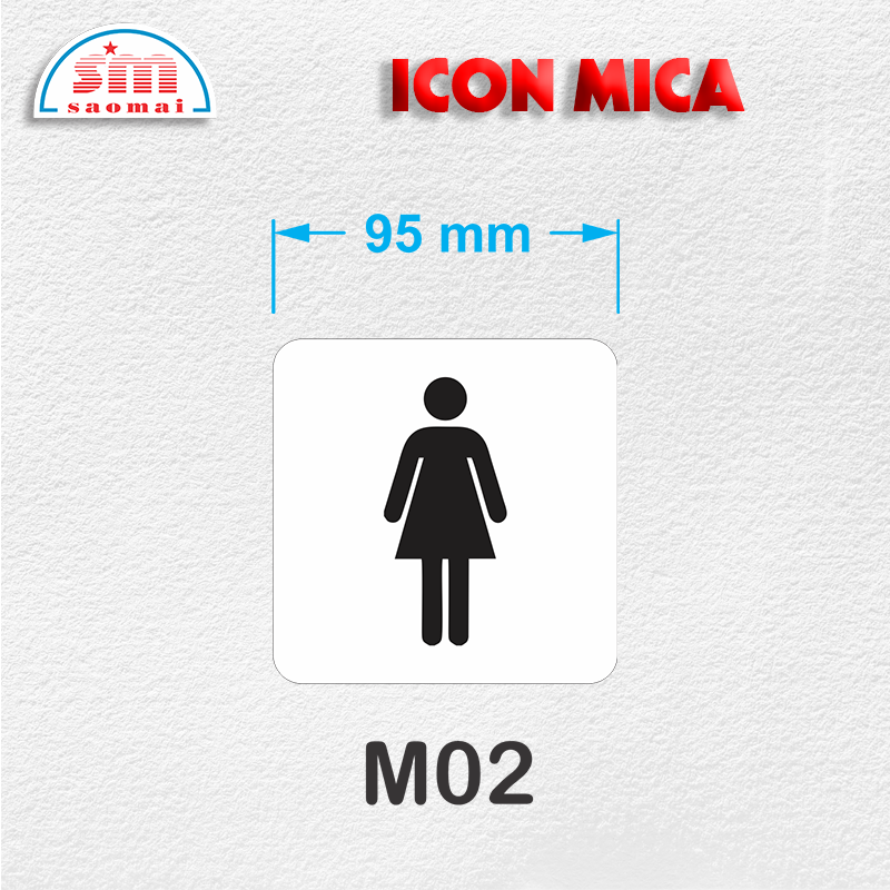 Icon mica 95x95mm trắng