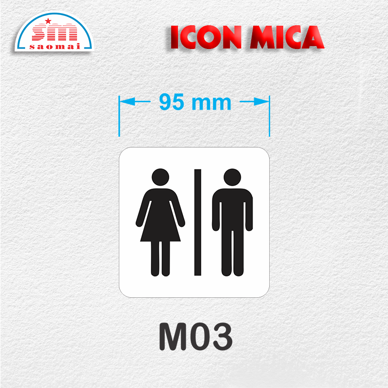 Icon mica 95x95mm trắng