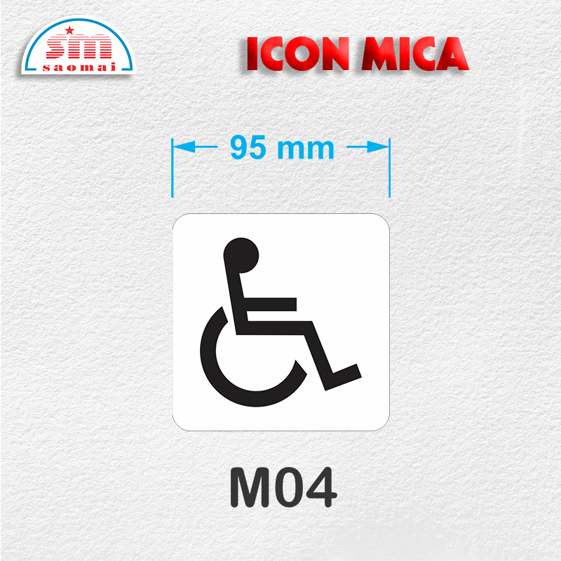 Icon mica 95x95mm trắng