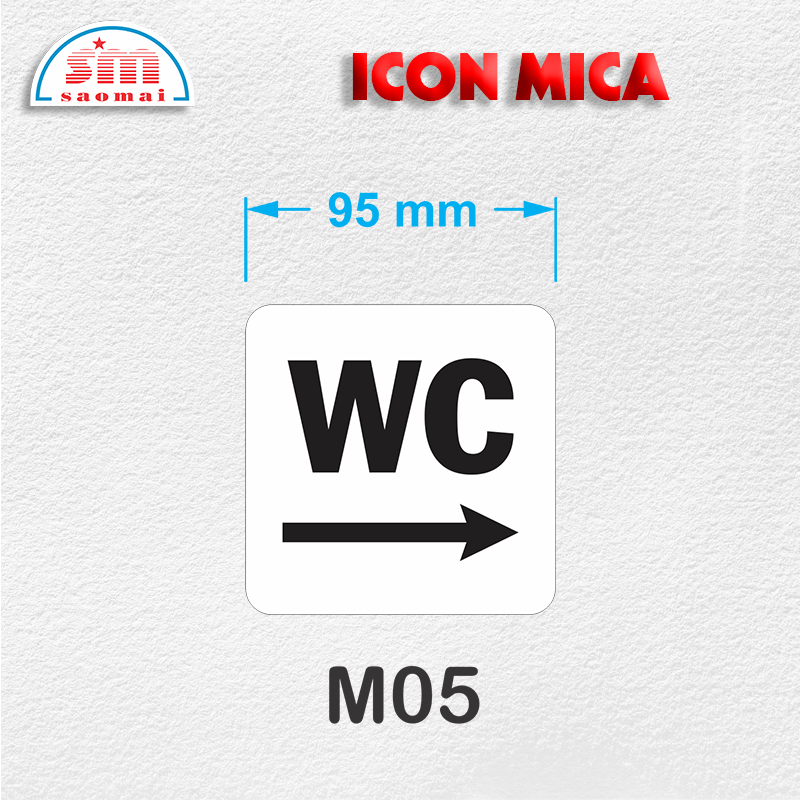 Icon mica 95x95mm trắng