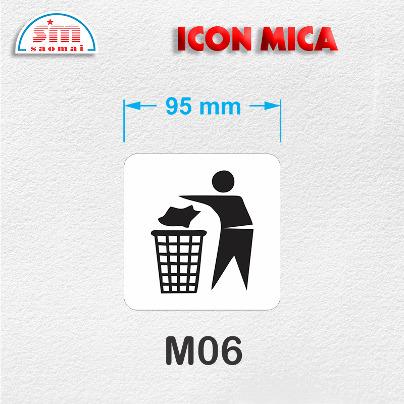 Icon mica 95x95mm trắng