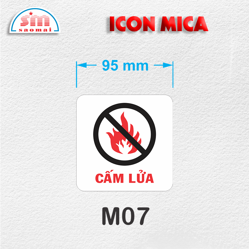 Icon mica 95x95mm trắng