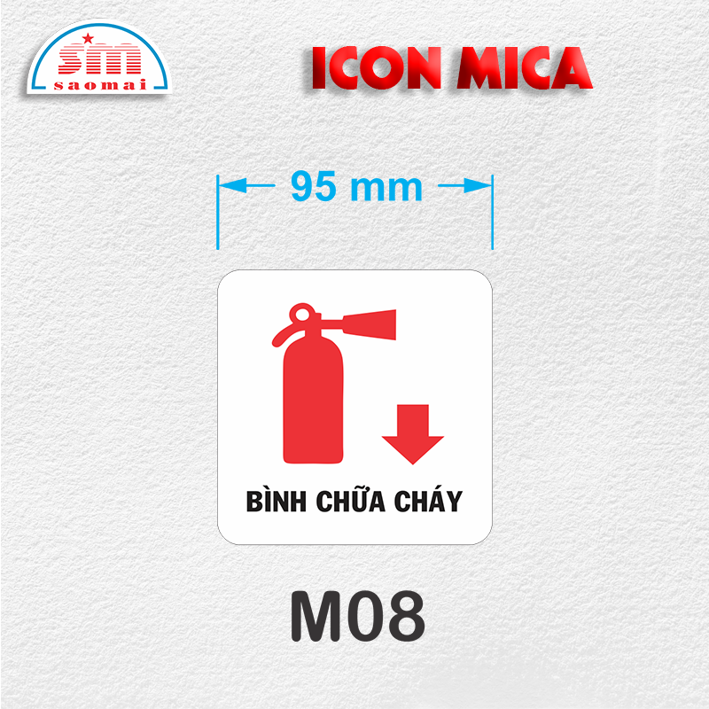 Icon mica 95x95mm trắng