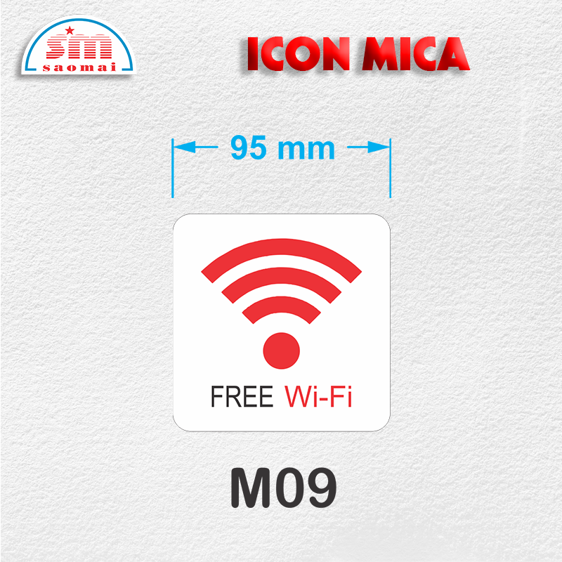 Icon mica 95x95mm trắng