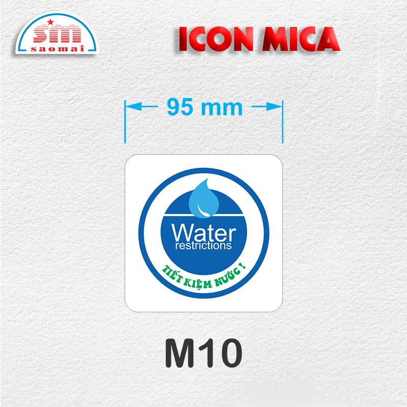 Icon mica 95x95mm trắng