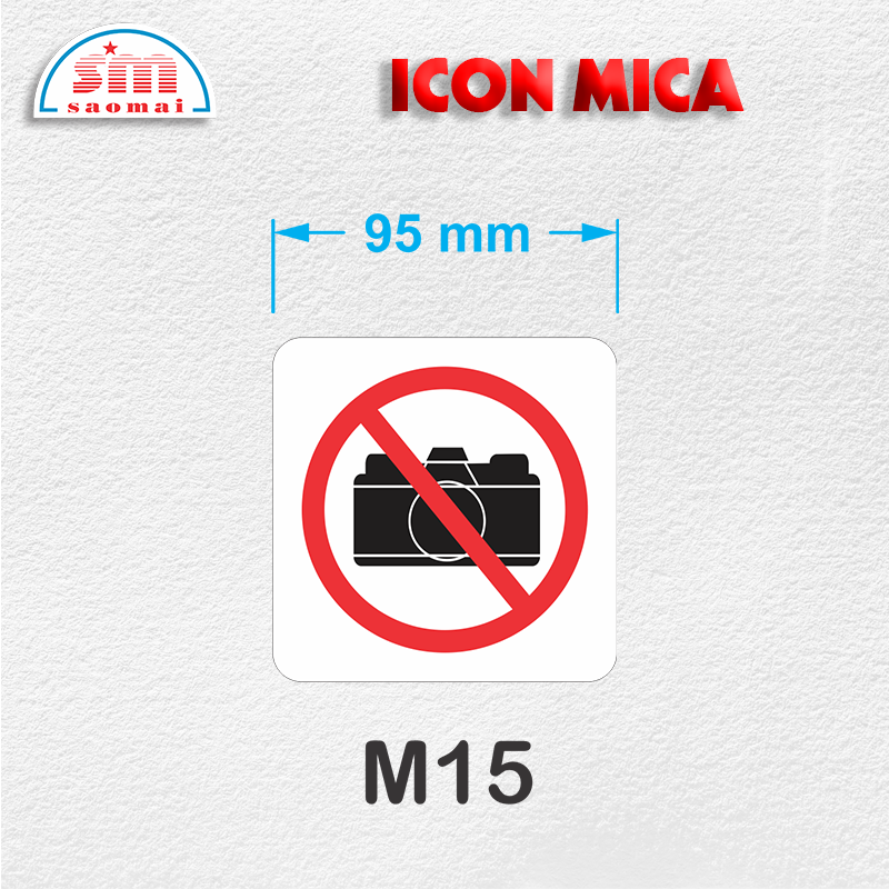 Icon mica 95x95mm trắng