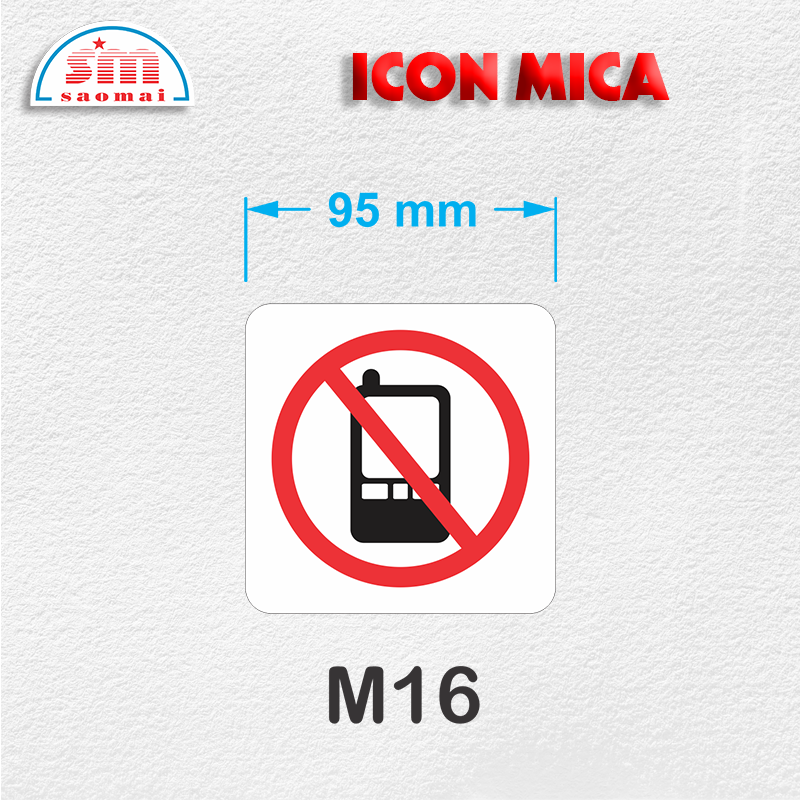 Icon mica 95x95mm trắng