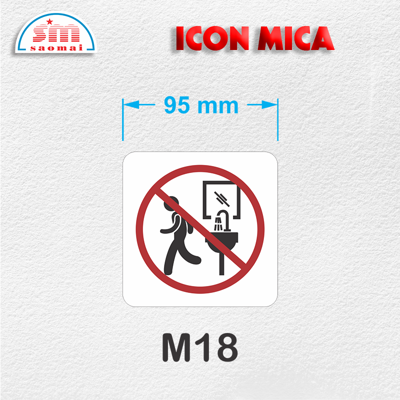 Icon mica 95x95mm trắng