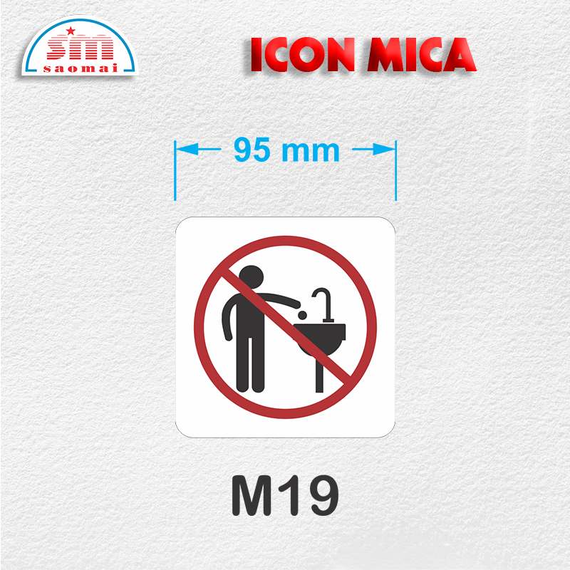 Icon mica 95x95mm trắng