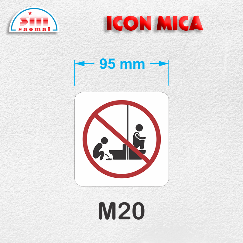 Icon mica 95x95mm trắng