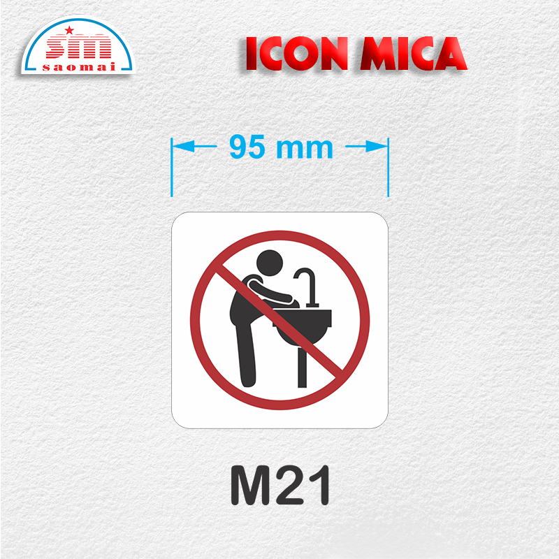 Icon mica 95x95mm trắng