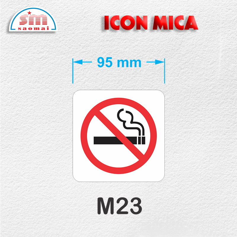 Icon mica 95x95mm trắng
