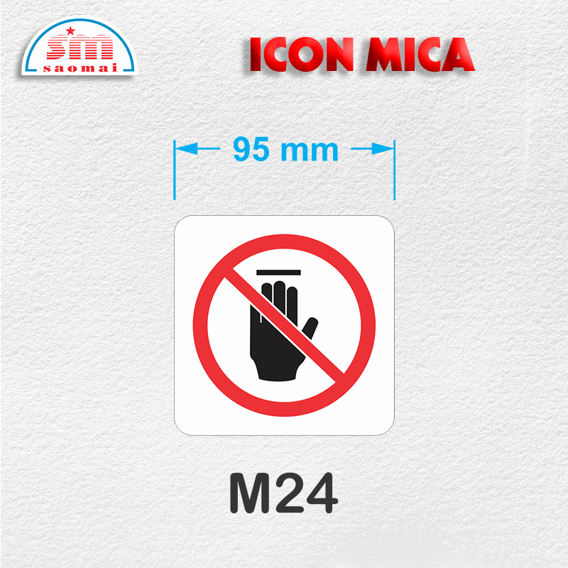 Icon mica 95x95mm trắng