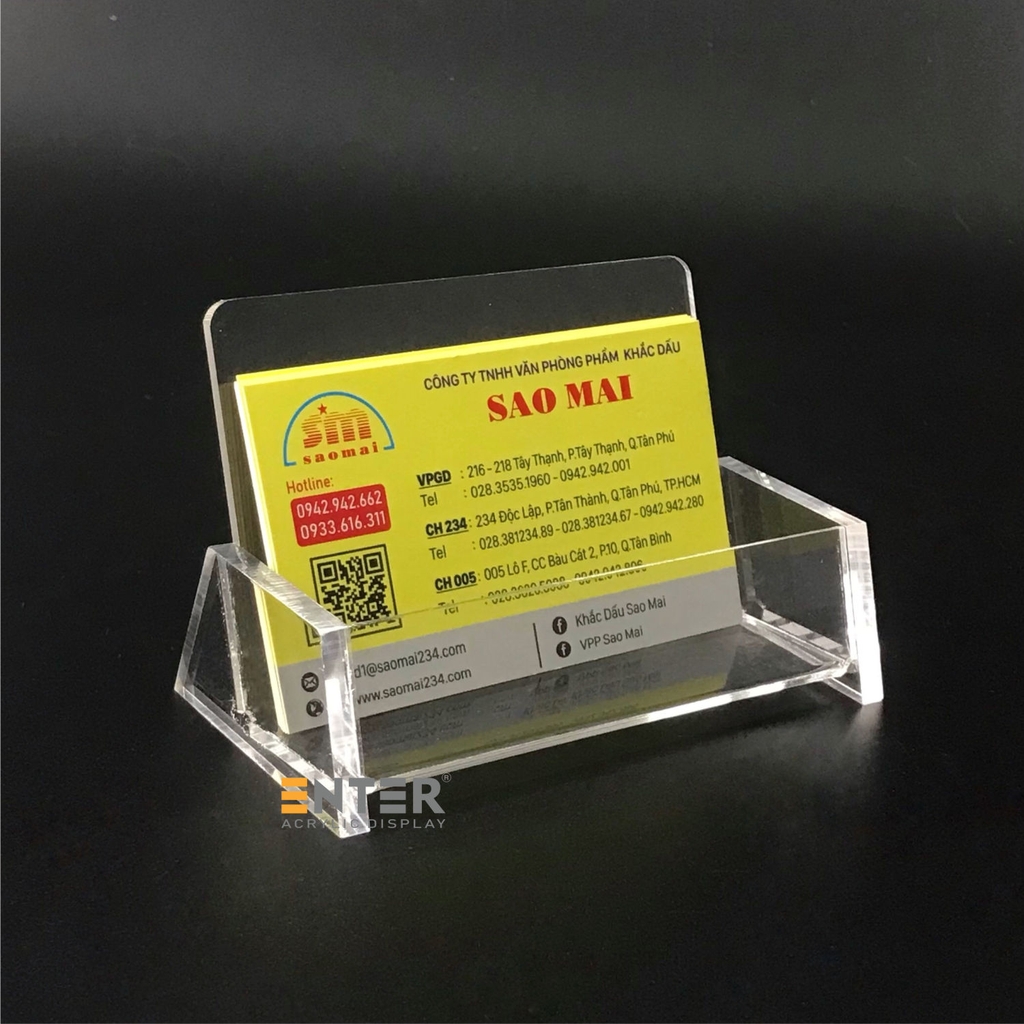 Kệ đựng namecard mica Enter B01 / B02 / B03, Kệ danh thiếp, Card holder để bàn (20)
