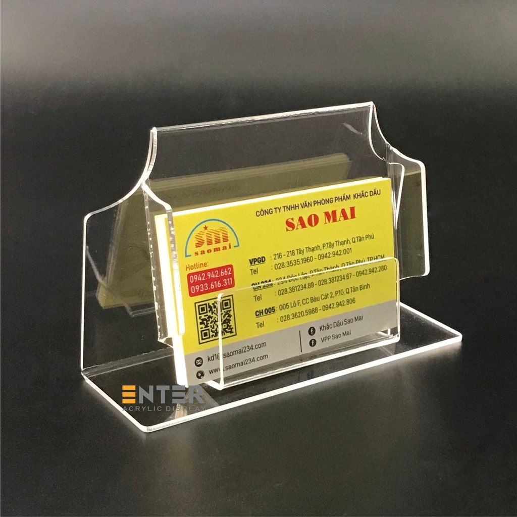 Kệ đựng namecard mica Enter B01 / B02 / B03, Kệ danh thiếp, Card holder để bàn (20)