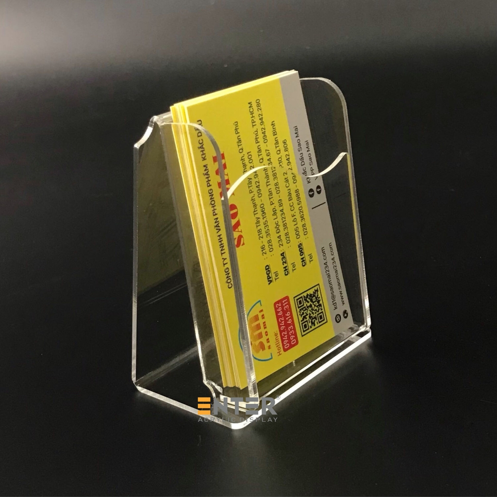Kệ đựng namecard mica Enter B01 / B02 / B03, Kệ danh thiếp, Card holder để bàn (20)