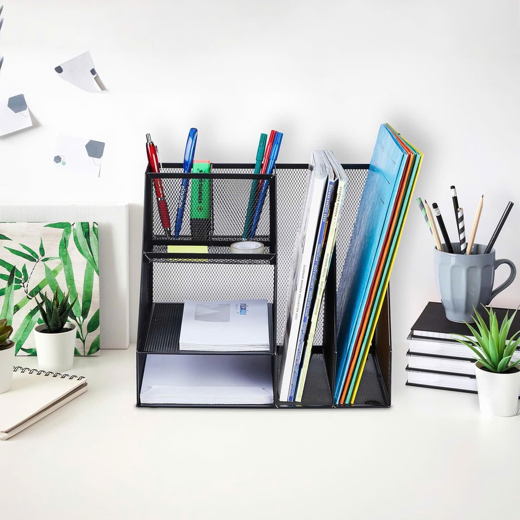 Kệ hồ sơ 2 ngăn lưới Toppoint HY17293A, Kệ rổ, Kệ đựng hồ sơ