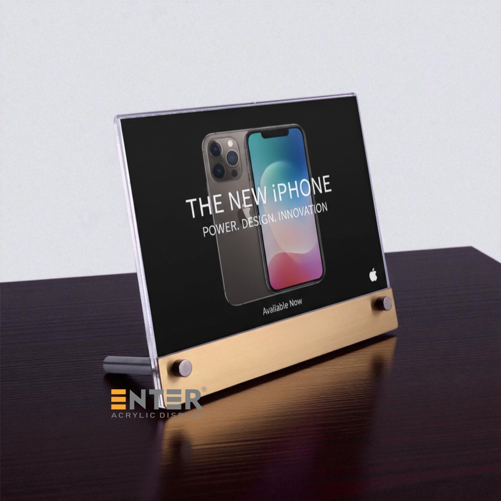 Kệ mica 1 mặt Enter E48-N 210x15mm liên kết bulon A5 ngang