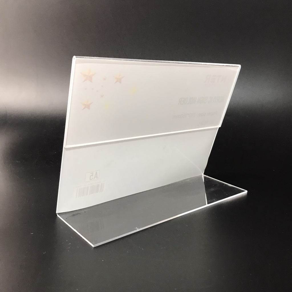 Kệ mica 1 mặt Enter F02-L 210x150mm A5 ngang, Kệ menu chữ L, Khung thông tin sản phẩm, Khung bảng giá, Kệ trưng bày để bàn (20)