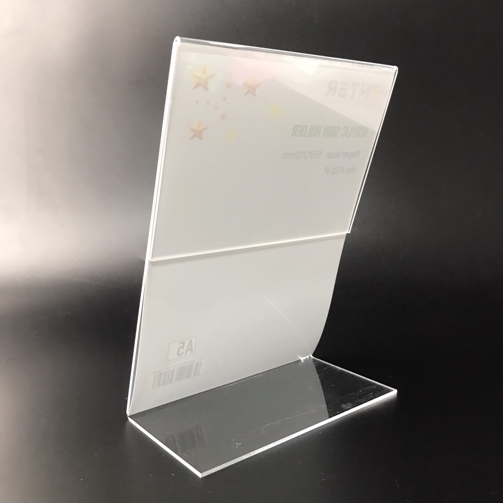 Kệ mica 1 mặt Enter F02-P 150x210mm A5 đứng, Kệ menu chữ L, Khung thông tin sản phẩm, Khung bảng giá, Kệ trưng bày để bàn (20)